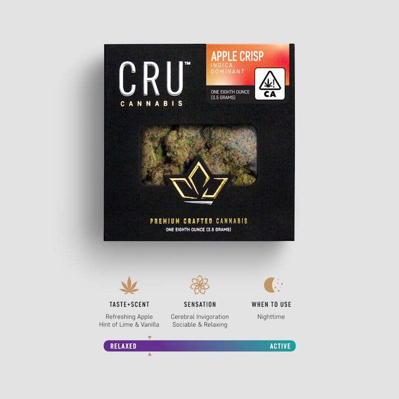 CRU Cannabis Apple Crisp 3.5G Indica Flower Leafly